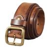 Retro Copper Buckle Men'S Belt Washed Jeans With Genuine Leather Fashion Pin Buckle Men'S First-Layer Cowhide Belt Genuine