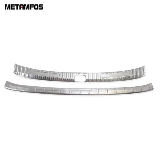 For Toyota Corolla Sedan -2024 2025 Inner+Exterior Rear Trunk Bumper Foot Plate Door Sill Scuff Guard Plate Car Accessories