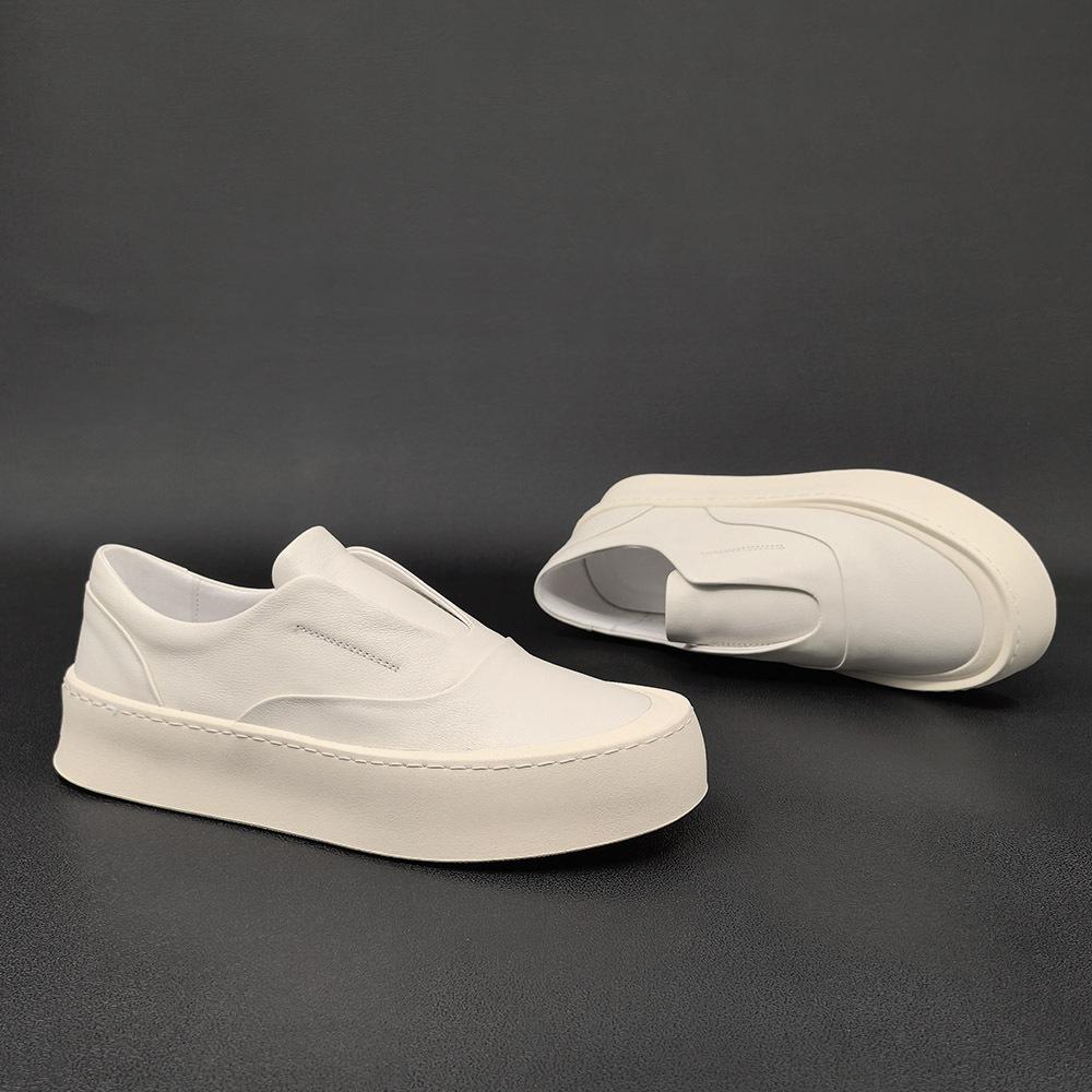 Leather board shoes men's versatile high-end men's shoes men's casual shoes light luxury lazy shoes