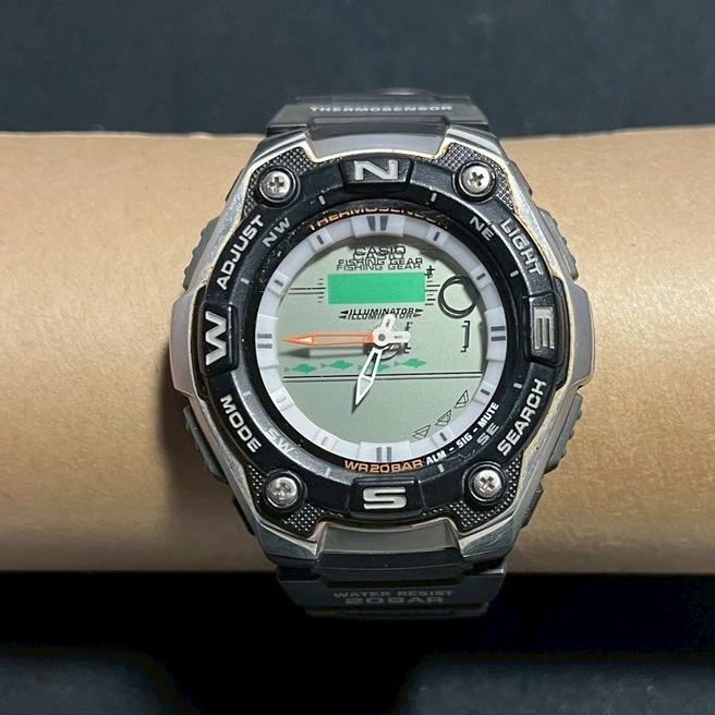 Current item  CASIO THERMOSENSOR AQW-101 Digital Analog Digital Analyzer Watch  Casio Fishing Gear Old OLD VINTAGE