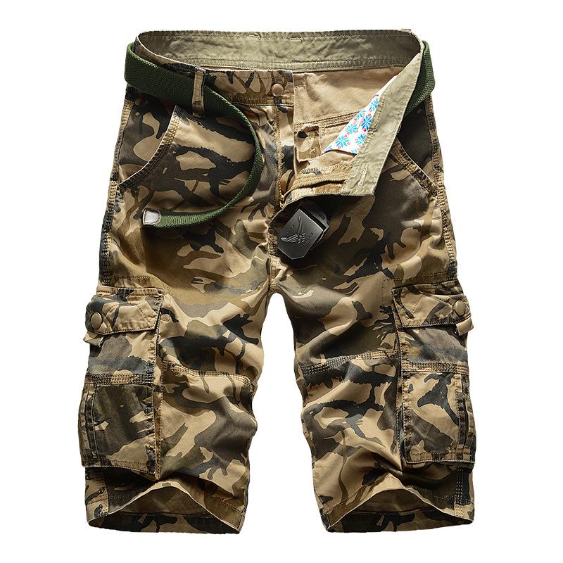 Camouflage Camo Cargo-Shorts Herren Herren Casual Shorts Männlich Lose Arbeitsshorts Mann Outdoor Wandern Kurze Hosen Übergröße