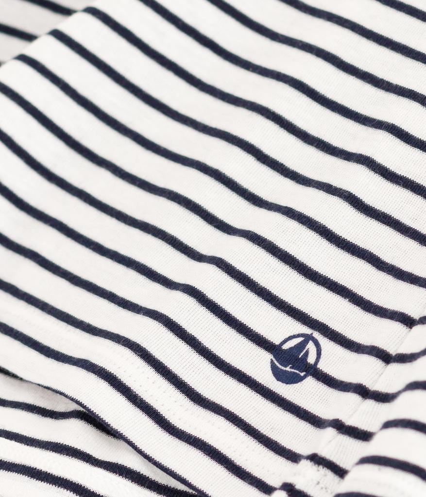 Petit Bateau Mini Crew Neck Short Sleeve A0BOL M Marinière T-Shirt Off-White/Navy