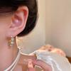 Silver Needle Flash Diamond C-type Stud Earrings Women's Light Luxury High-end Sense Niche Temperament Earrings Korean Versatile Personalized Earrings