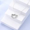 Angel's Wings Feather Necklace 925 Silver Original Blue Eyes Long Chain Link For Mom Women Wedding Party Jewelry Gift