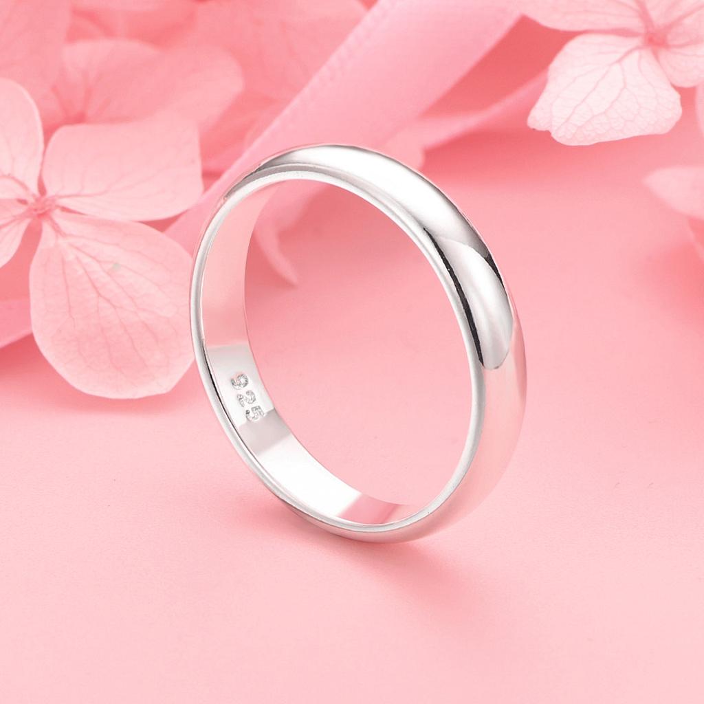 925 Silber Schlichter Polierter Ring Für Mode Damen Charme Hochzeit Party Geschenk Schmuck