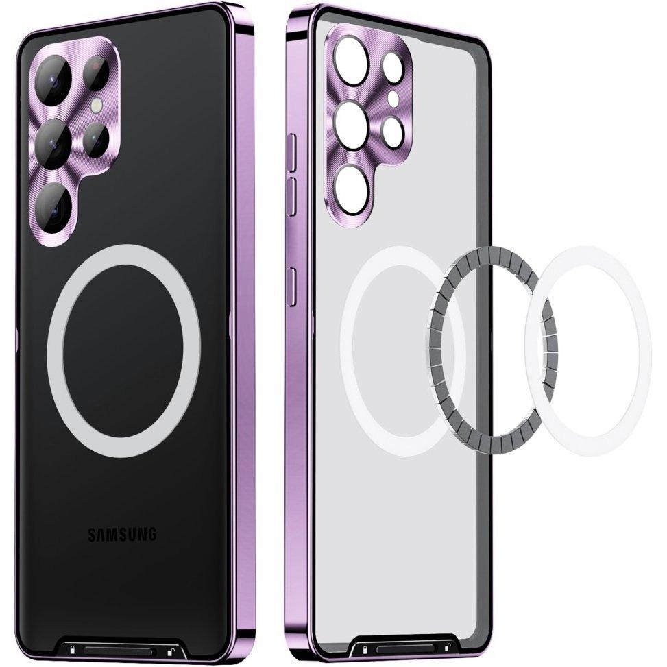 Samsung Galaxy S23 Ultra Camera Protection Case, CamShield MagSafe, Clear/Purple