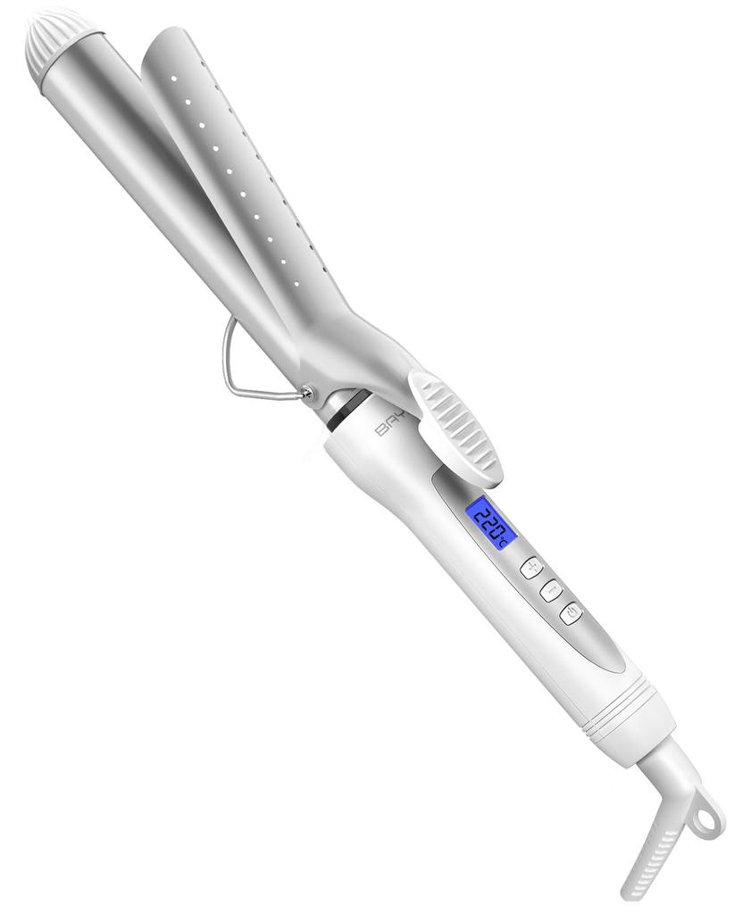 BAYATA Fer à boucler 32 mm Température réglable de à 25 Température Professionnel International Long Pour et Boucles Volumineuses Fer, 100°C 220°C, Réglages,