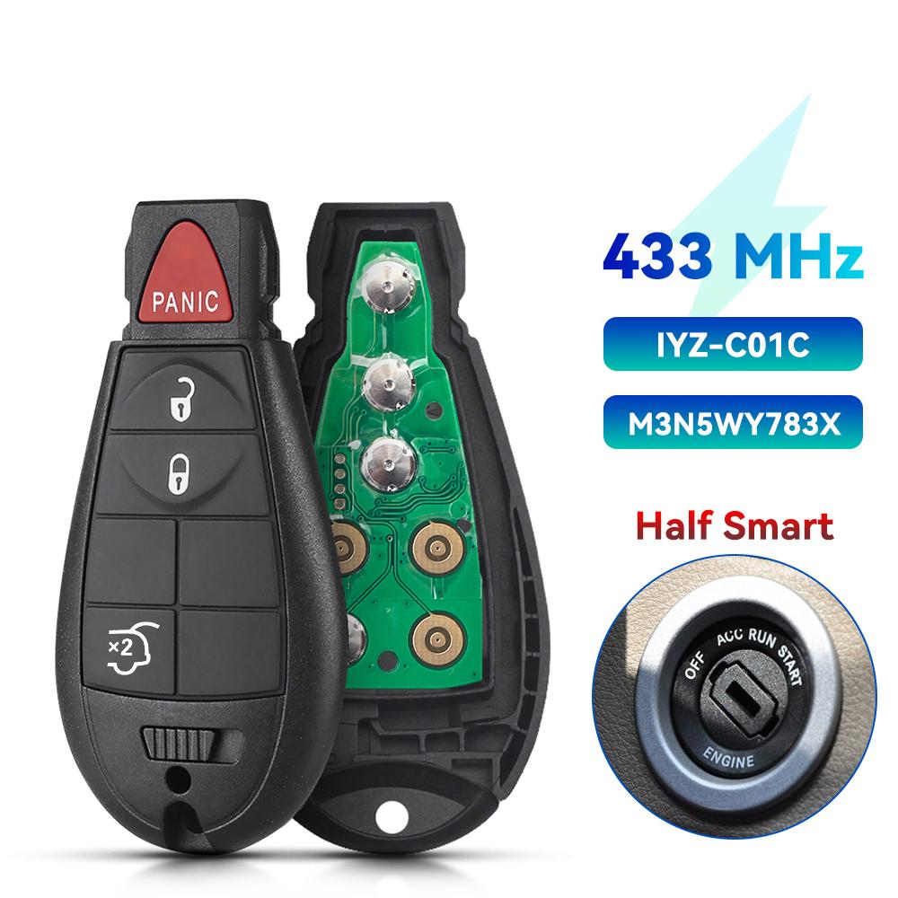 KEYYOU For Chrysler Town Country Jeep Grand Cherokee For Dodge Caliber Journey M3N5WY783X IYZ-C01C 433Mhz Remote Key 2008-2010