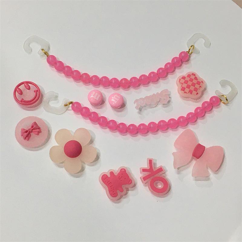 

Светящиеся шлепанцы DIY аксессуары розовый цепочка бант цветок смайлик набор аксессуары цветок для обуви пряжка для обуви