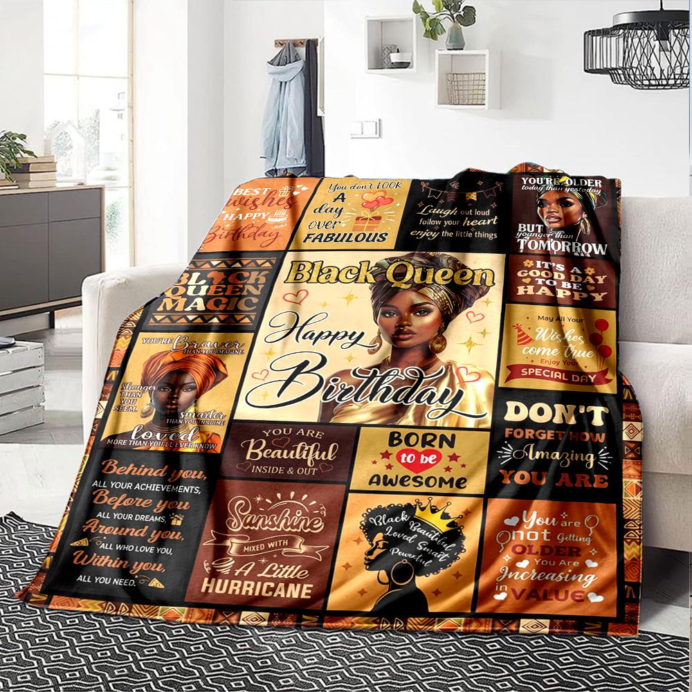 Birthday Quotes Collage Multi-purpose Blanket Durable Comfort Throw Bed Picnics All-Season Use Best Holiday Gift for Friends, Family Y30