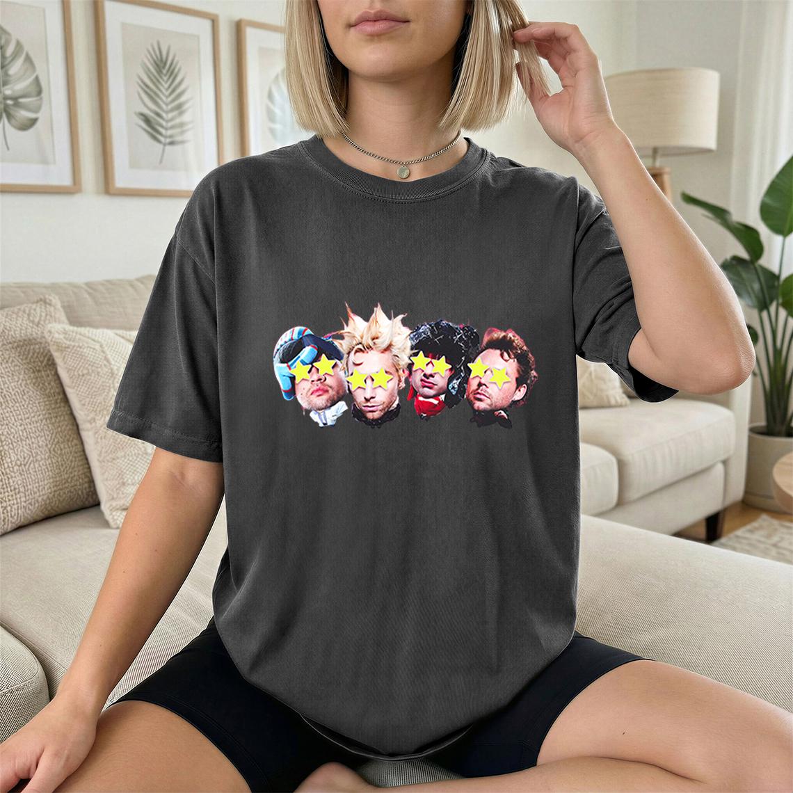 

5 Seconds of Summer Merch Tshirt UNISEX Women Summer Cotton Y2K Clothing Hiphop Fashion Round Neck Short Sleeved Tee Streetwear S