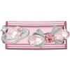 Romantic Pink Love Rose Butterfly Star Shell Zircon Long Italian Charm Links Fit 9mm Stainless Steel Bracelet DIY Making Jewelry