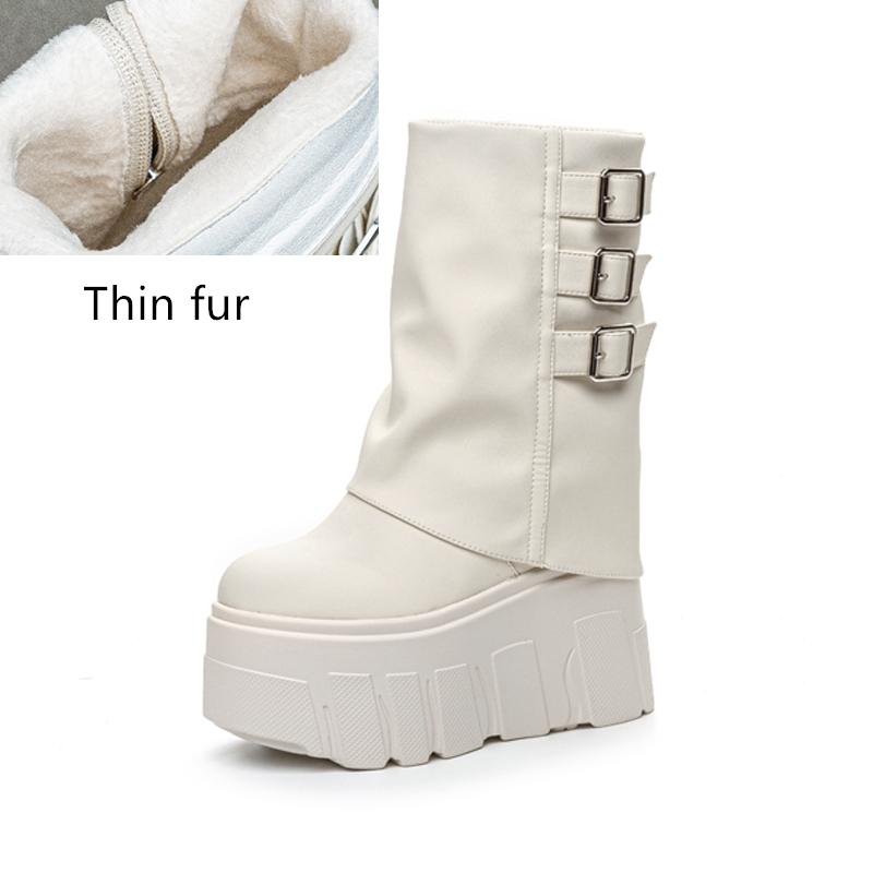 

Fashion AIYUQI Trouser Boots Ladies Fall Winter 2025 Thin Fleece Women Ankle Boots High Heel Platform Belt Buckle Trend Women s Bootss 33