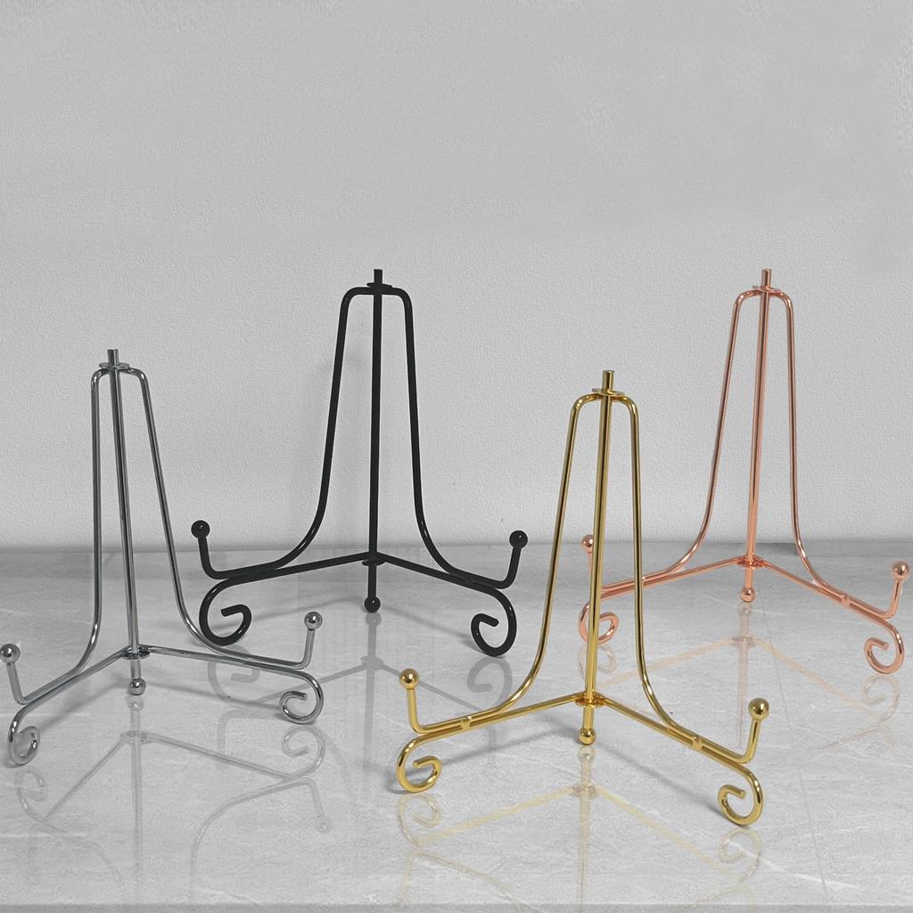 Wrought Iron Tea Cake Stand & Porcelain Plate Display Holder