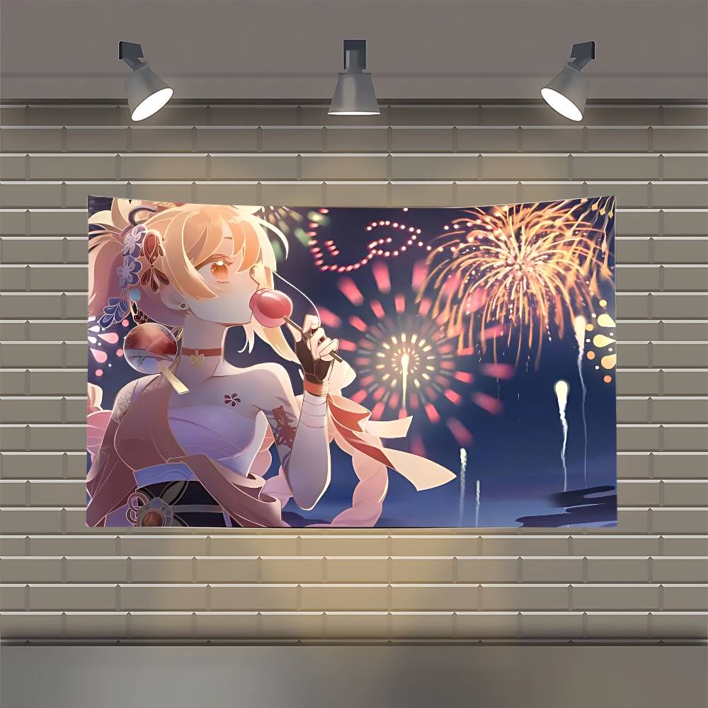 Yoimiya Genshin Impact Anime Girl Flag Flags Personalized Items Flags For Bedrooms Home Tapestry