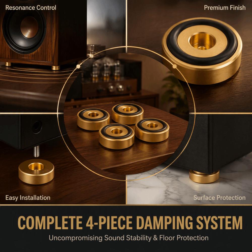 Gold Anti Vibration Feet Aluminium Alloy Amplifier Feet Durable Cutting Board Feet  Amplifiers