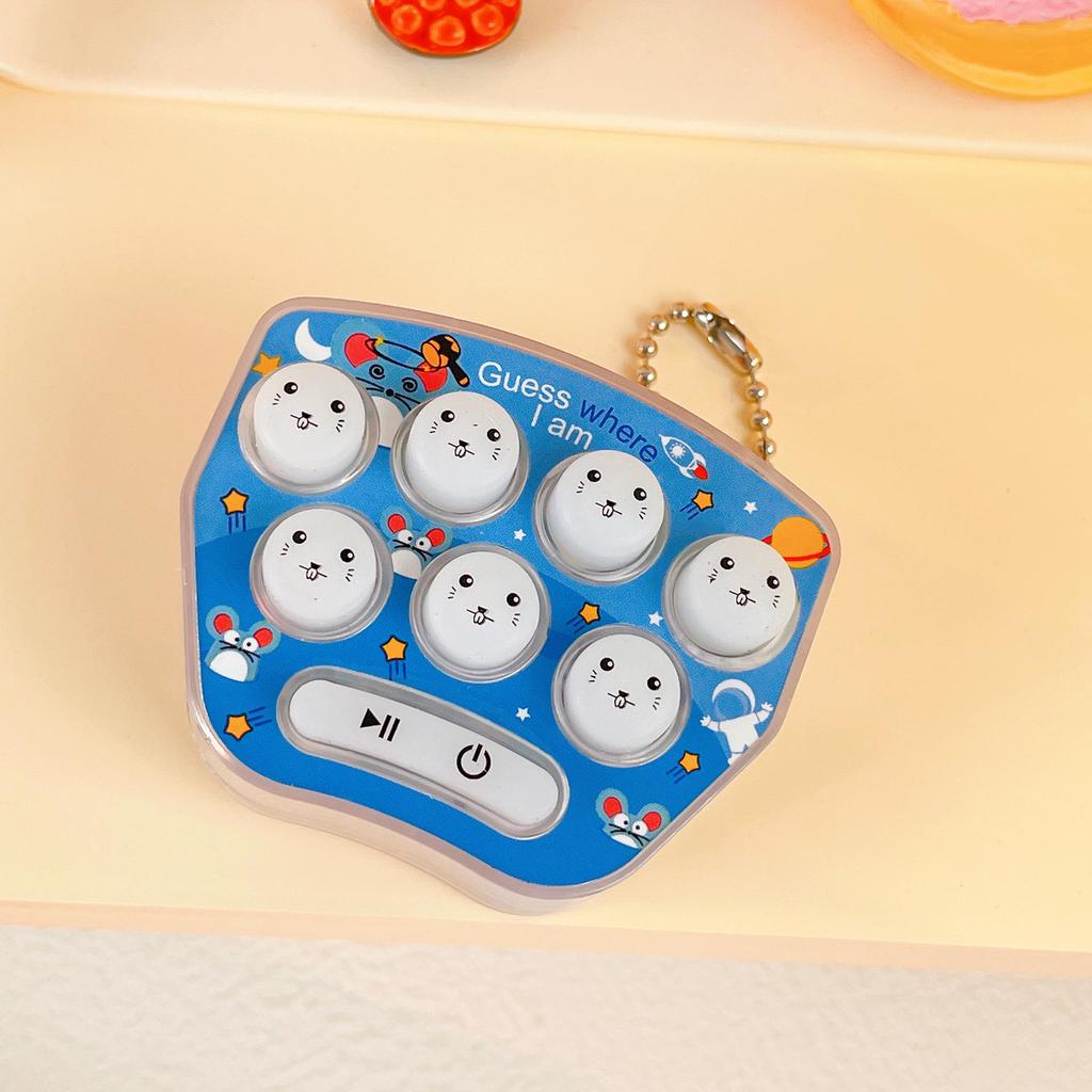 Mini Cartoon Whack-a-Mole Handheld Game Keychain - Fun Puzzle Toy for Students