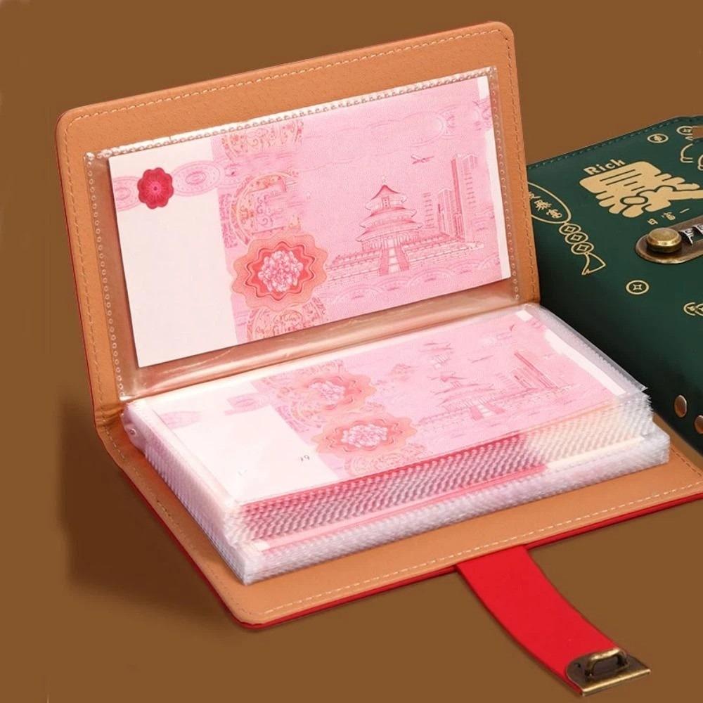 Portable Budget Binder with Lock PU Leather Planner Organizer Stainless Ring Binder