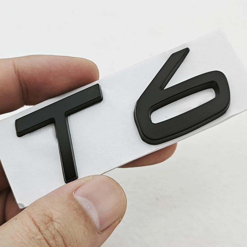 3D Metal Car Badge Logo T5 T6 AWD Rear Trunk Emblem Decals For Volvo S40 S60 S80 V60 V70 V90 XC40 XC60 XC90 Exterior Accessories