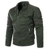 Jaqueta masculina de couro PU de outono e inverno para motocicleta