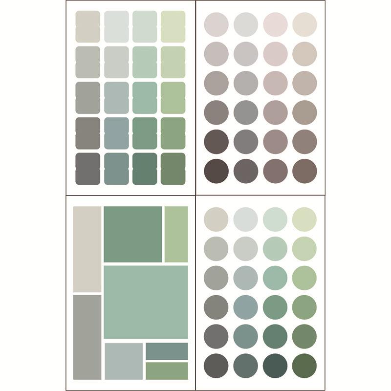 Multifunctional Color Label Stickers: 4 Sheets Per Pack - Round, Square, Index, Sticky Notes & Envelope Seals