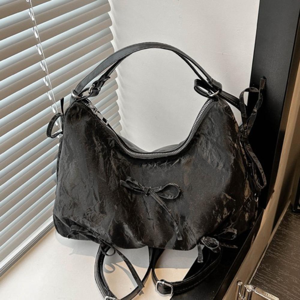 Large Capacity Women's Totes Handbags Soft Bowknot Crossbody Bag Single Shoulder Bag  Girls