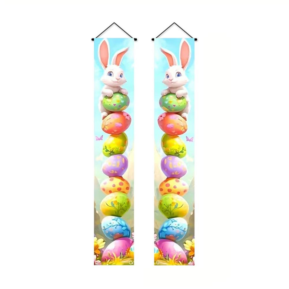 Polyester Happy Easter Couplet Vibrant Easter Door Decoration Easter Door Banners  Festive Home