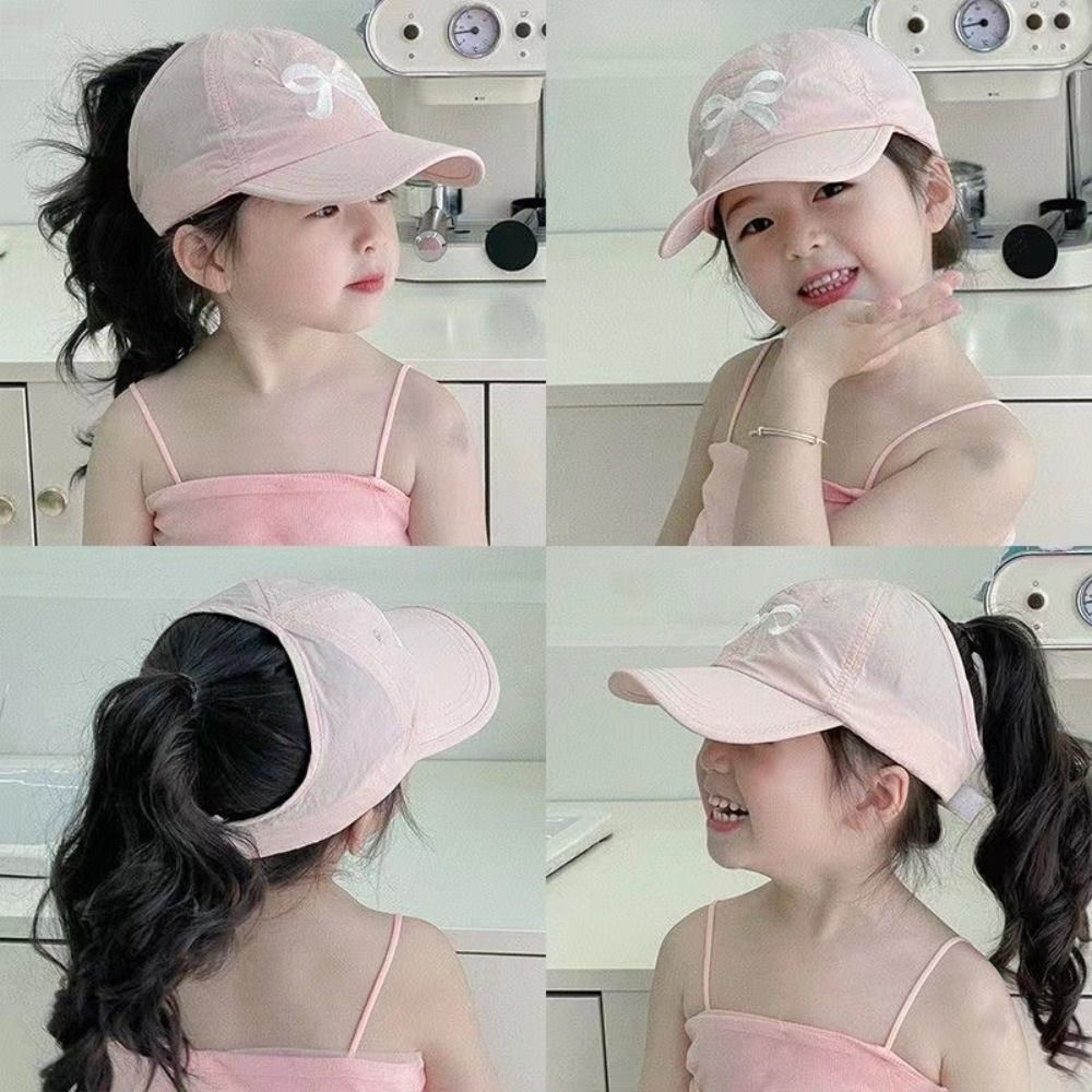 Bow Half Empty Top Hat Shading Hat Children's Visor Hat Lovely Summer Kid Sunhat  Baby