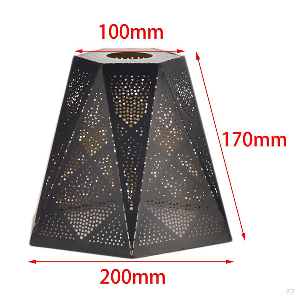 Decorative Pendant Lamp Shade, Iron Lampshade Carving Metal Cage Shade Cover Pastoral Style for