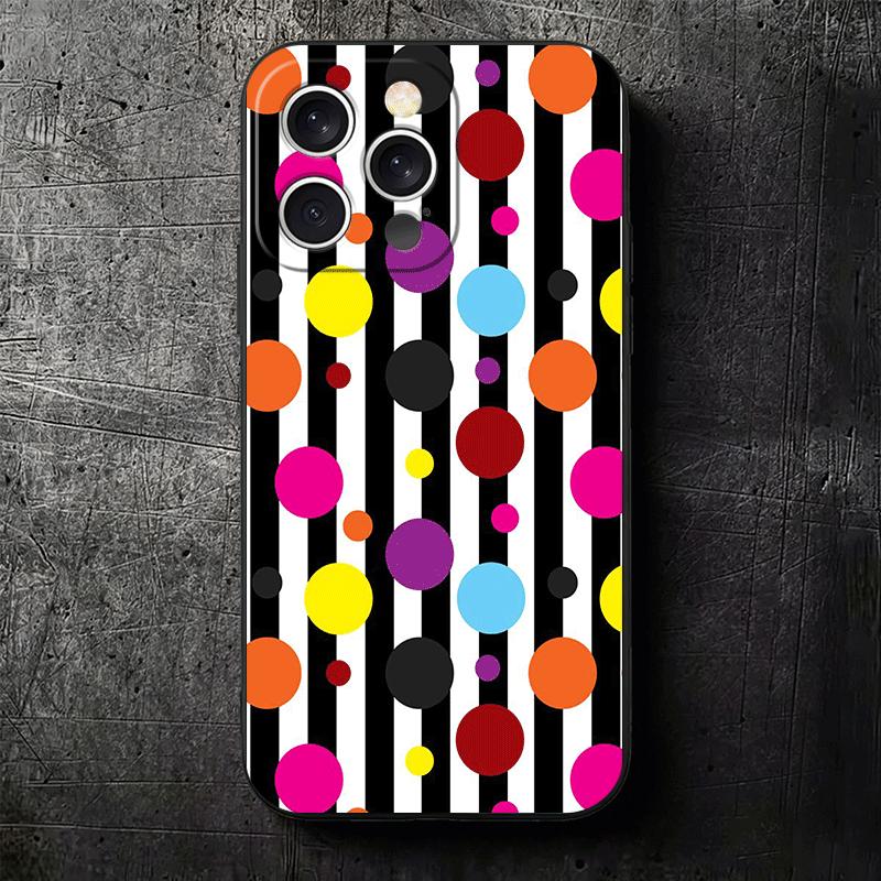 Polka Dots Art Fashion Desgin Soft Phone Case for iPhone 16 16E 17 Air 15 Pro Max 14 Plus 13 Mini 11 12 7 Black Cover Back Shell