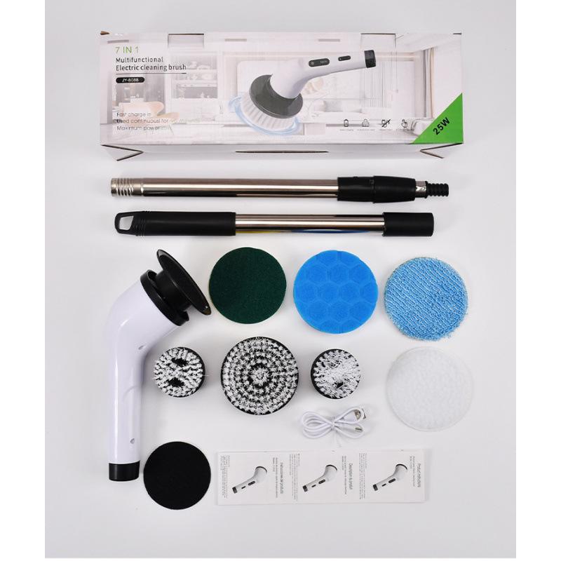 Multifunction Electric Cleaning Brush: Adjustable Nine-in-One for Bathroom & Glass