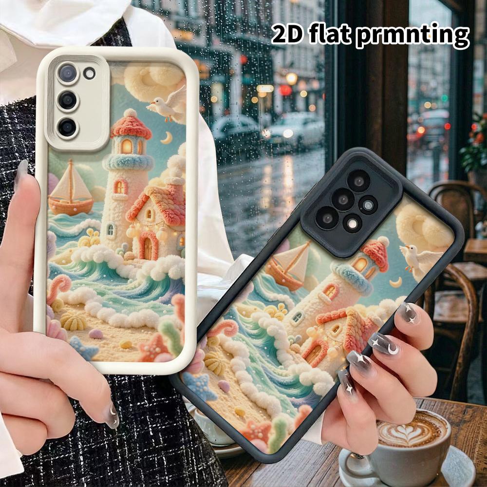 Phone Case: 2D Flat, Suitable for Samsung Galaxy A34 A35 M05 M06 S20 S22 S21 FE Plus 5G Protective Case, Seaside Lighthouse, Perfect Christmas and Hal