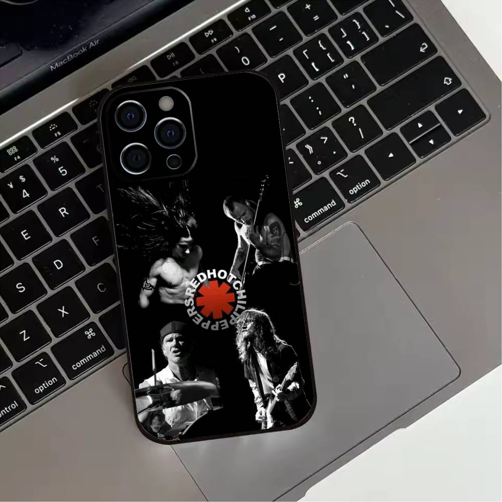 Red Hot C-Chili Peppers Band Phone Case For iPhone 17,16,15,14,13,12,11 Plus,Pro Max,XS,Soft Silicone Black Cover