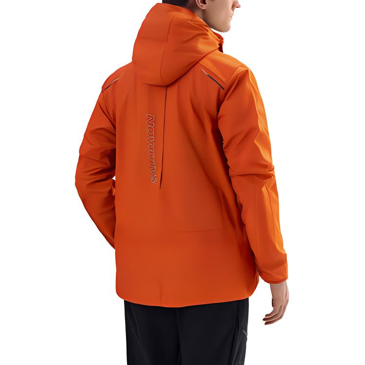 Salomon Bonatti Trail Jacket Comfortable Casual Sports Windproof Breathable Lightweight Running Hooded Jacket Men jackets Tomato-Red C22717
