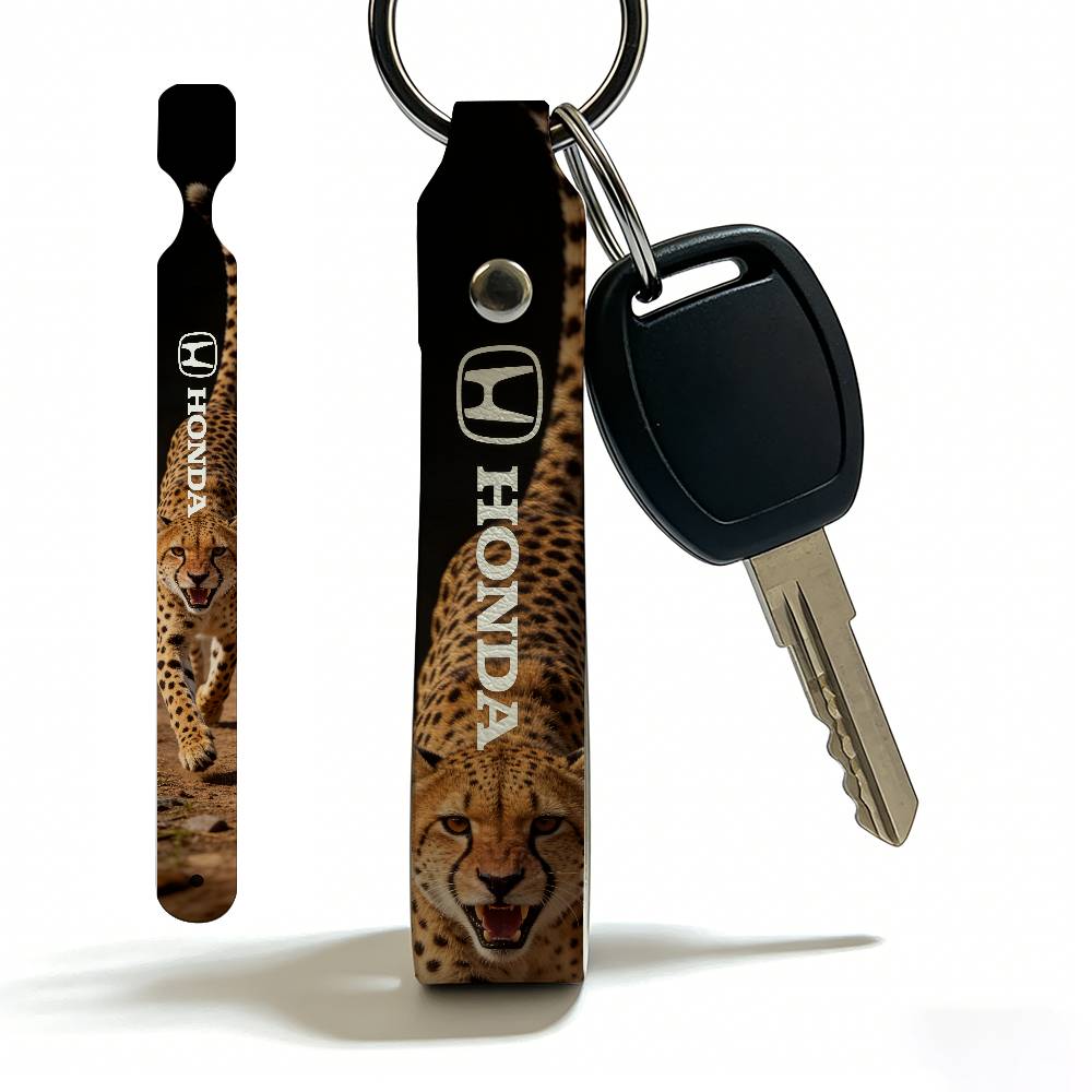 For Honda PU Leather Motorcycle Keychain Universal Motorbike Key Ring Holder For Riders Men Gift BO8