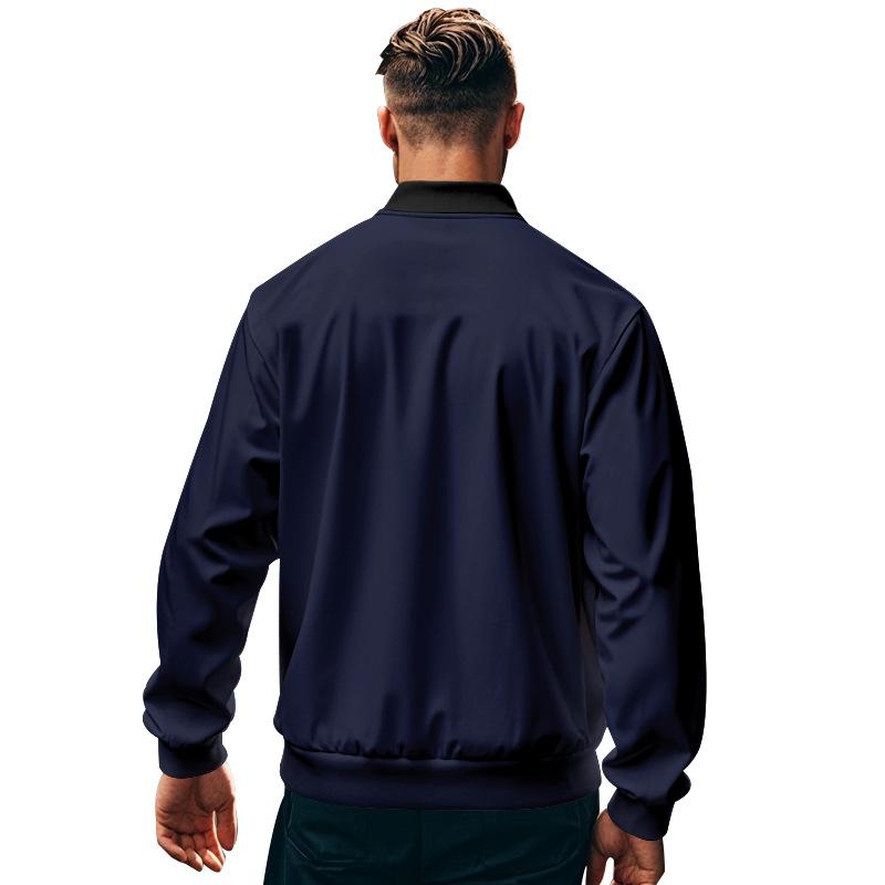 Autumn New Versatile Stand-collar Jacket Men's Twill Zipper Long-sleeved Baseball Jacket