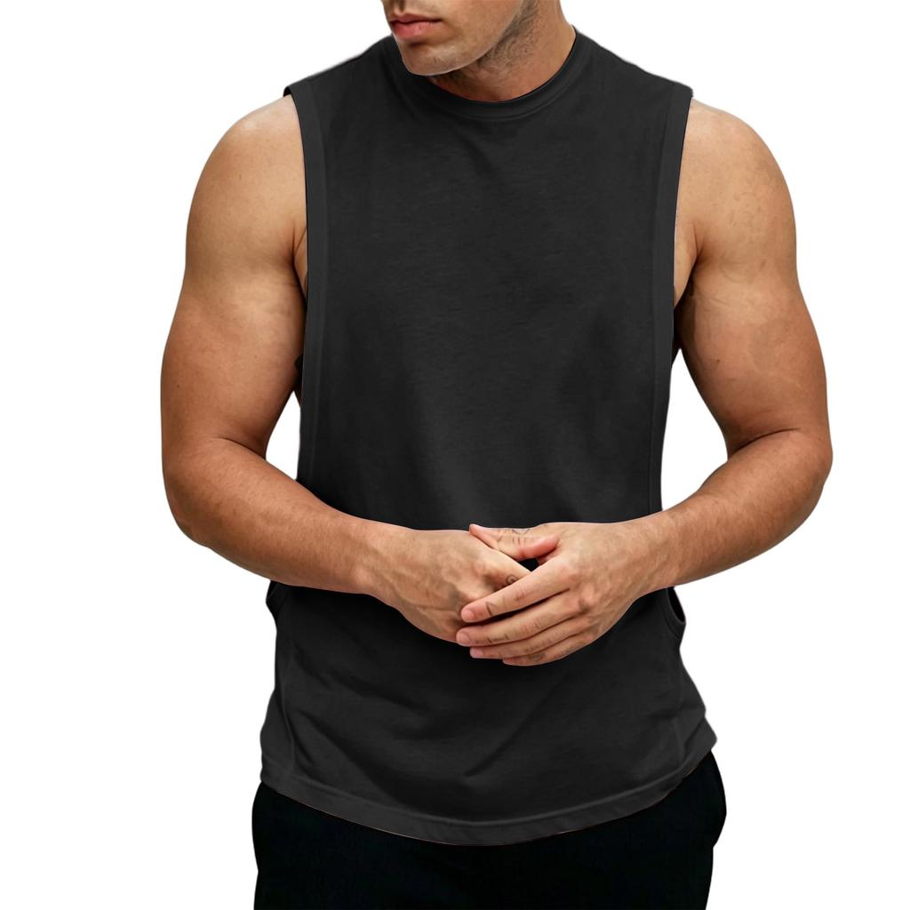 Men's Sleeveless Athletic Tank Top Muscle Shirt Gym Fitness Breathable Stretch Quick Dry Sports Vest for Summer Training