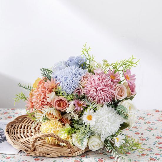 Simulation Flower Practical Anti-fading Vivid Color Artificial Flower DIY Peony Fake Artificial Rose Bouquet Wedding Accessories