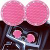 2pcs 7cm Non-slip Car Water Cup Pad Crystal Rhinestone Rubber Mat For Bottle Holder Coaster Auto Interior Anti-skid Cup Holders