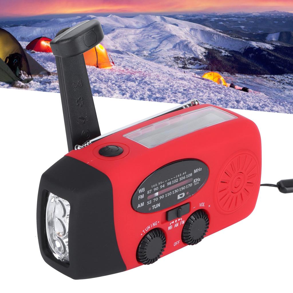 QQT088 ABS Solar Energy Emergency Multifunction Hand Crank Radio Support FM AM Flashlight