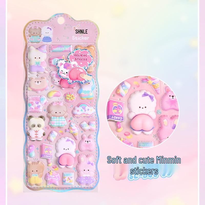 Popular 3D Animal Cartoon Crystal Stickers for Kids' Phone Cases
