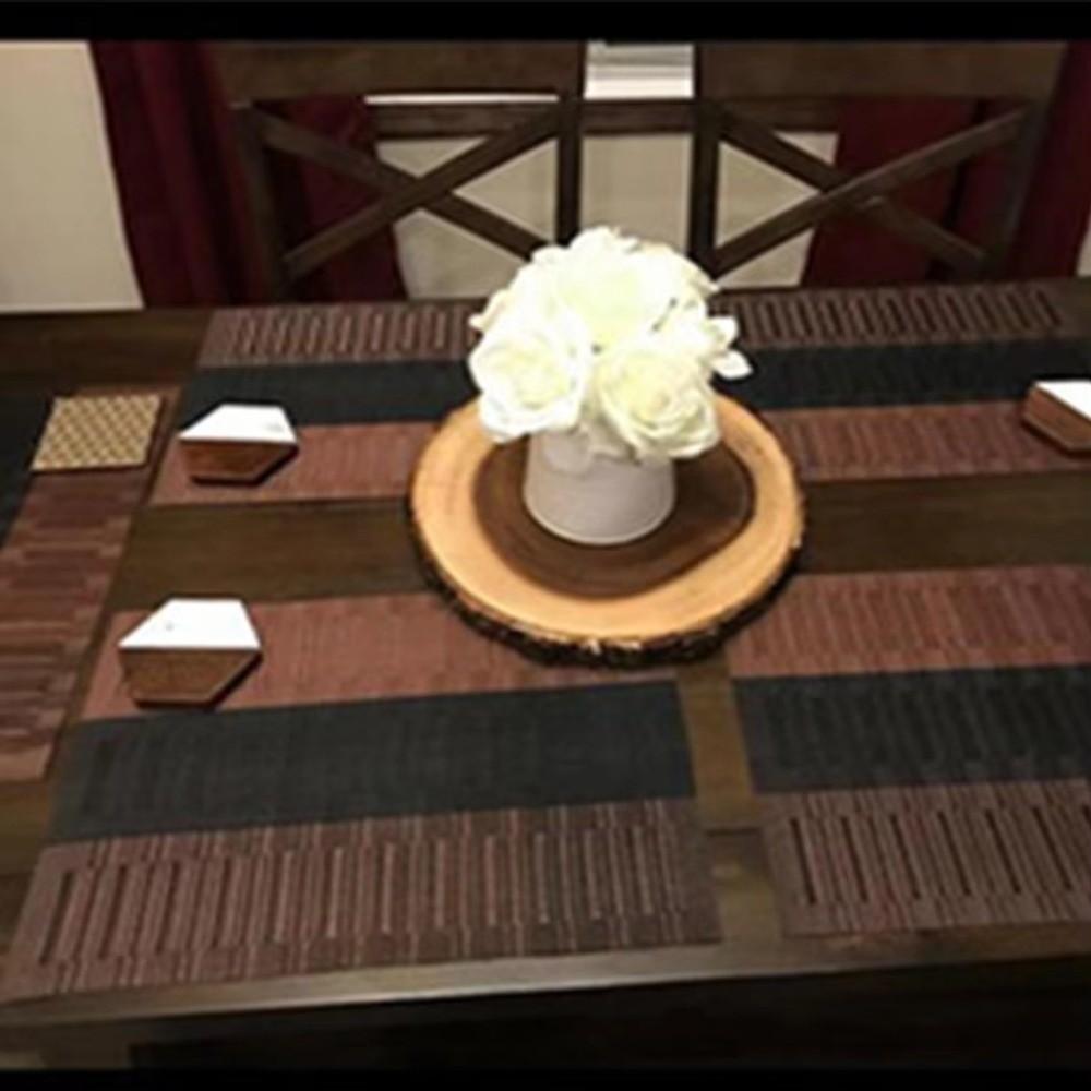 Weave Stripe Table Mat PVC Pallet Coaster 30*45cm Placemats For Dining Table