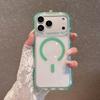 Applicable to iPhone17Pro mobile phone case acrylic transparent crystal magnetic suction Apple 16 anti-drop semi-transparent anti-drop protective case