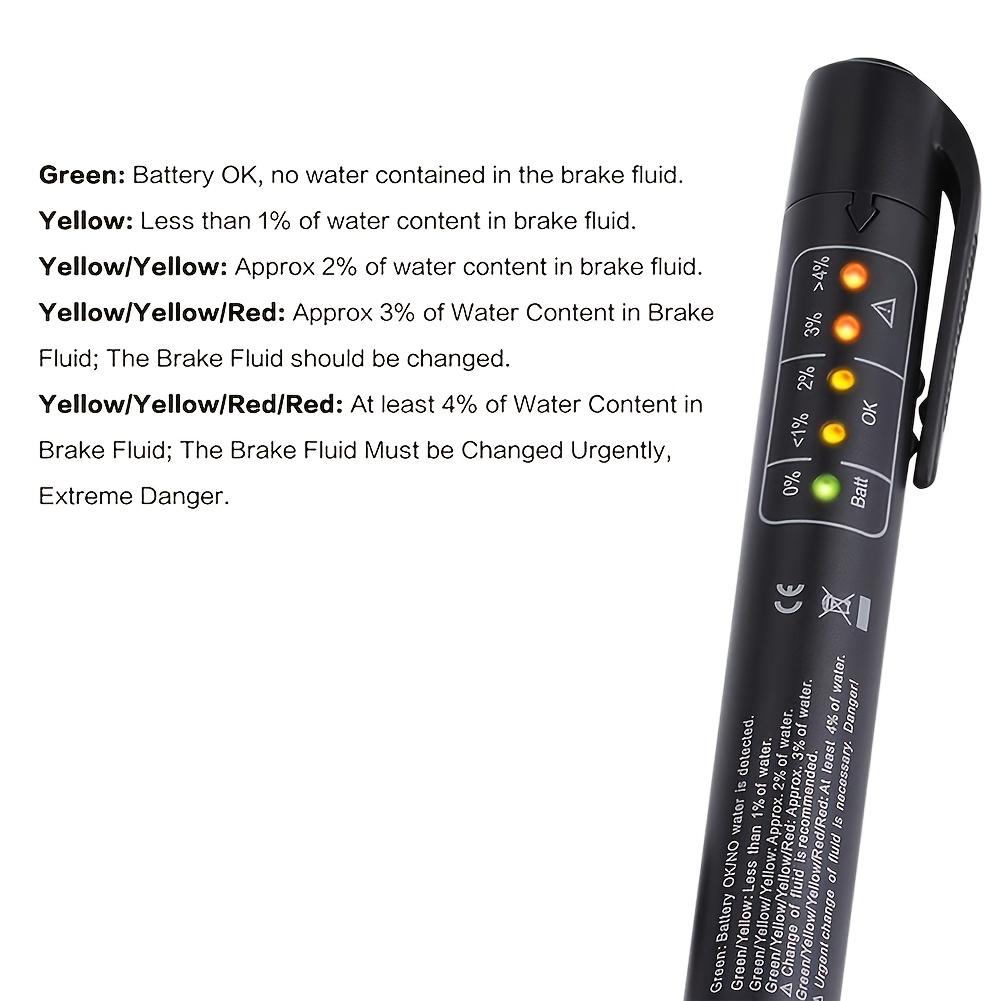 Brake Fluid Tester Pen Automotive Brake Oil Test Tool With LED Indicator Moisture Detector