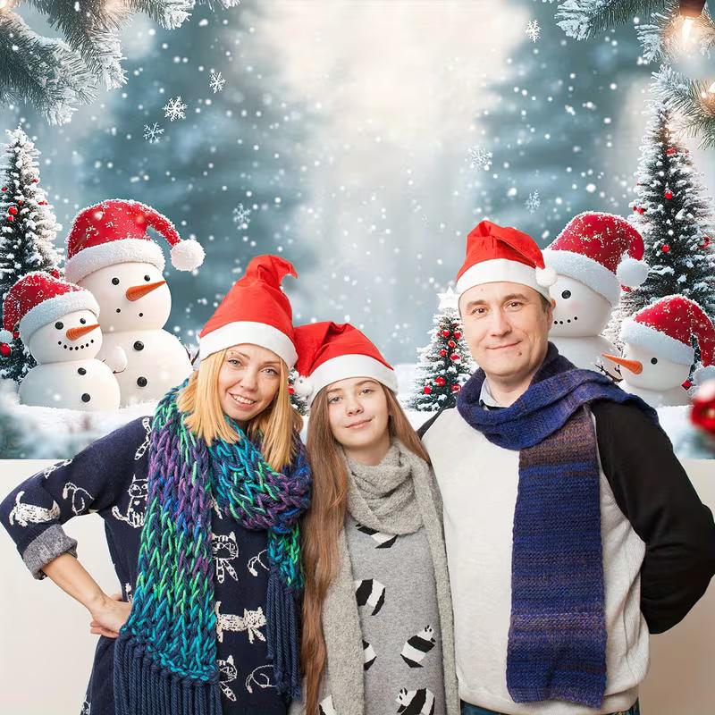 2D Christmas Snowman Backdrop Winter Wonderland Studio Photography Background