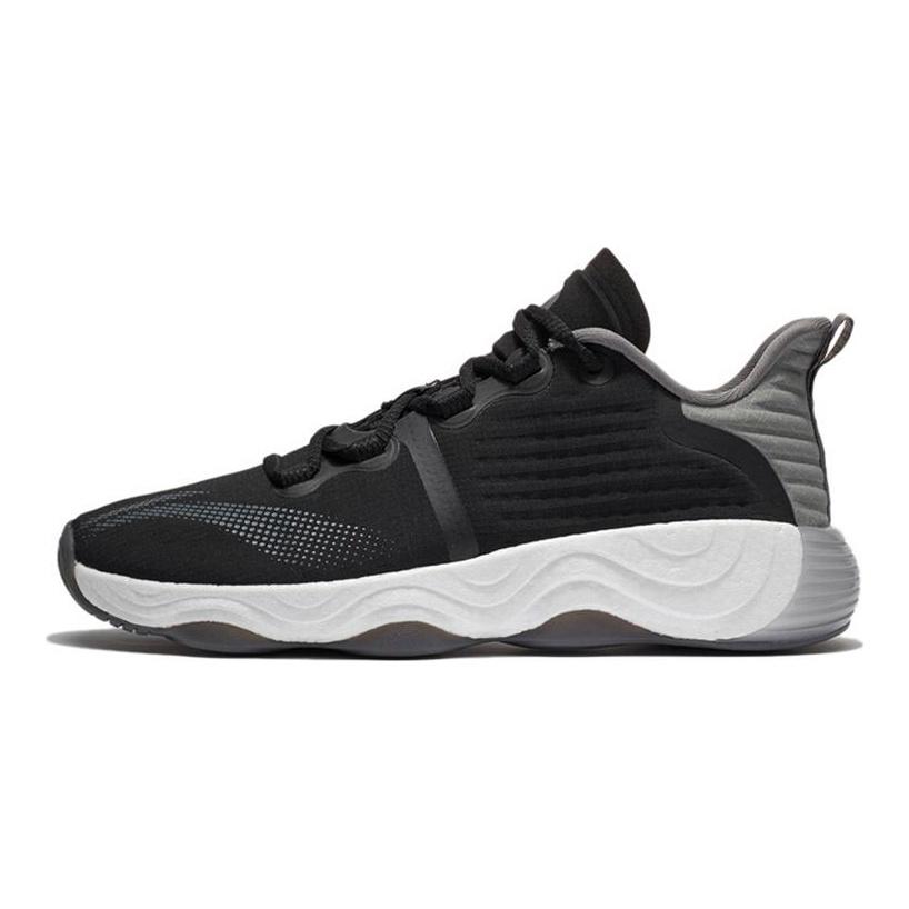 Li Ning Wujie 3 Cushioning Slip Resistant Abrasion Resistant Low top Casual Shoes Men's Black Gray AFVS003-3