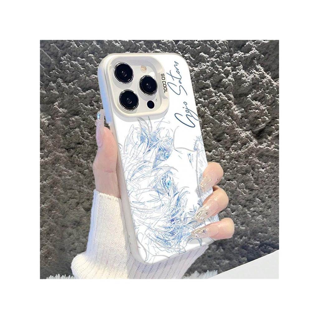 Jujutsu Kaisen Gojo Satoru Skizzenkunst Klare TPU Handyhülle für iPhone 15 Pro Max & Samsung Galaxy S24 Ultra, Stoßfeste Hülle