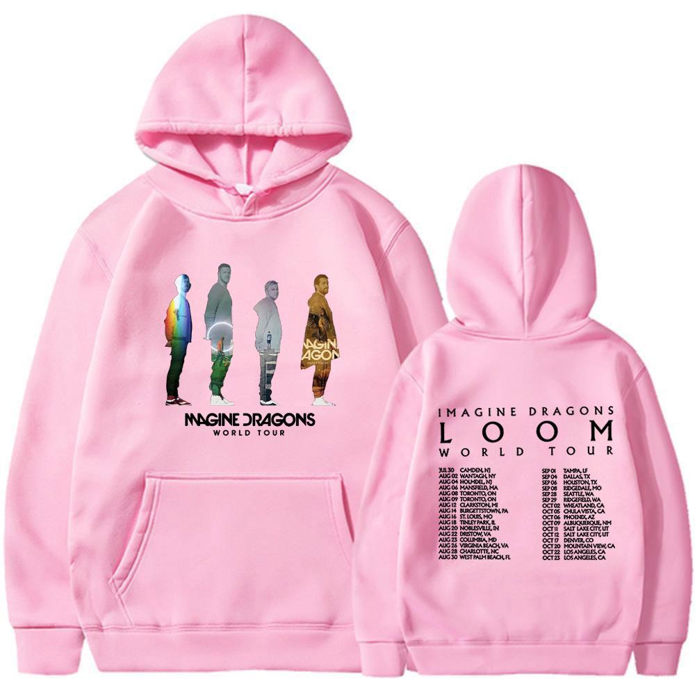 Imagine Dragons Loom World Tour 2024 Hoodies Hip Hop Rockband Vintage Sweatshirts Fan-Geschenk Unisex Locker Langarm Pullover