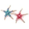 1Pcs  Shiny Inlaid  Cute Multi-Color Starfish Brooches For Women Men Suit Clothes Star Brooch Pins Jewelry Gift