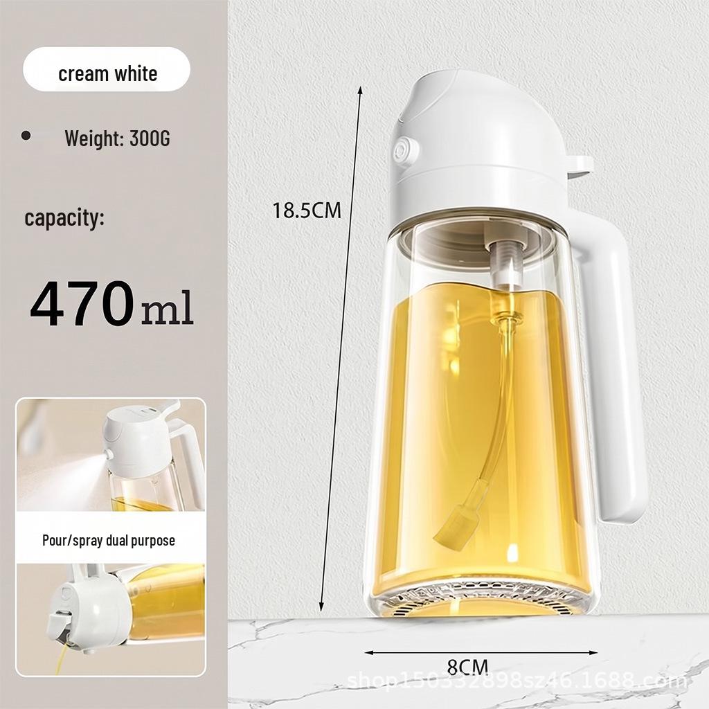 470ml Dual-Use Glass Oil Sprayer & Pour Bottle
